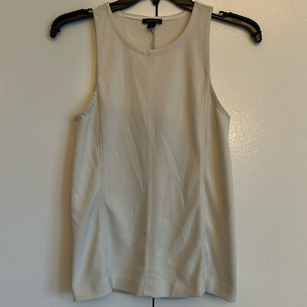 XS, Off-White Sleeveless Top, Ann Taylor